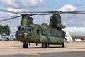 Royal Netherlands Air Force Koninklijke Luchtmacht Boeing CH-47D Chinook twin engined heavy lift military helicopter D-101. Royalty Free Stock Photo