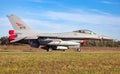 Royal Norwegian Air Force F-16 fighter aircraft on the tarmac of Kleine-Brogel Airbase. Belgium - September 14, 2019 Royalty Free Stock Photo