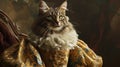 royal opulent cat wearing frill costumes in a sophisticated environment