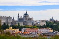 Royal Palace and the Almudena Cathedral - Madrid Spain Royalty Free Stock Photo