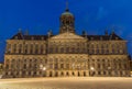 Royal Palace in Amsterdam on the Dam Square in the evening. Netherlands Royalty Free Stock Photo