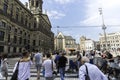 Royal Palace of Amsterdam on Dam square in the morning. The Netherlands September 2017 Royalty Free Stock Photo