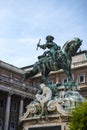 The Royal Palace of the Austro-Hungarian, Hapsburg Kings stands high above the city of Budapest in Hungary watching over the city Royalty Free Stock Photo