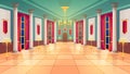 Royal palace ballroom hall cartoon castle interior Royalty Free Stock Photo