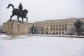 Equestrian Statue of Carol I and Royal Palace of Bucharest