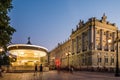 Royal Palace and carousel in Oriente Square in Madrid Royalty Free Stock Photo