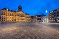 The Royal Palace in Dam square at Amsterdam, Netherlands. Dam sq Royalty Free Stock Photo