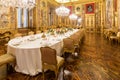 Royal Palace Dining Room. Luxury elegant ancient interior, vintage style