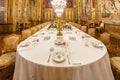 Royal Palace Dining Room. Luxury elegant ancient interior, vintage style