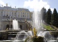 Royal palace and fountains in Peterhof