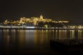Royal Palace of Hungary in Budapest, above Danube at night Royalty Free Stock Photo