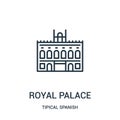 royal palace icon vector from tipical spanish collection. Thin line royal palace outline icon vector illustration. Linear symbol