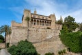 Gothic medieval Royal Palace of La Almudaina. Palma de Mallorca. Balearic Islands Spain Royalty Free Stock Photo