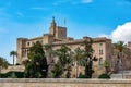 Gothic medieval Royal Palace of La Almudaina. Palma de Mallorca. Balearic Islands Spain Royalty Free Stock Photo