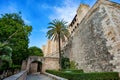 Gothic medieval Royal Palace of La Almudaina. Palma de Mallorca. Balearic Islands Spain Royalty Free Stock Photo