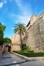 Gothic medieval Royal Palace of La Almudaina. Palma de Mallorca. Balearic Islands Spain Royalty Free Stock Photo