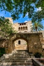 Gothic medieval Royal Palace of La Almudaina. Palma de Mallorca. Balearic Islands Spain Royalty Free Stock Photo