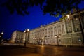 Royal Palace of Madrid building from Plaza de Oriente at night Royalty Free Stock Photo
