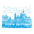 Royal Palace. Madrid, Spain. Graphic sketch