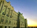 Royal Palace at night fall. Madrid. Royalty Free Stock Photo