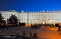 Royal Palace and Oriente square at night, Madrid, Spain Royalty Free Stock Photo