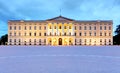 Royal Palace in Oslo at night, Norway Royalty Free Stock Photo