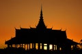 Royal Palace in Phnom Penh at dusk