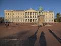 Royal Palace - a sunny day in Oslo, Norway; clear, people and shadows.