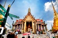 Royal palace of Thailand. Monuments of the city of Bangkok. Exotic trips and adventures.