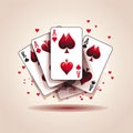 Royal playing cards poker hands illustration