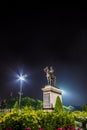 Royal Plaza,Dusit Palace and Sanam Suea Pa,Bangkok,Thailand on November13,2017:Night scene of Equestrian Statue of King Chulalongk