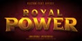 Royal power text, golden editable text effect