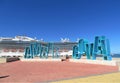 Royal Princess cruise ship in Amber Cove, Puerta Playa, Dominican Republic - 12/12/17 - Royal Princess docked in Amber Cove