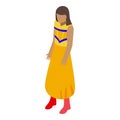Royal princess icon isometric vector. Young lady