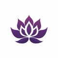 Royal Purple Lotus Flower Logo Vector Design Royalty Free Stock Photo