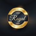 royal quality golden label design vector