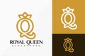 Royal Queen Crown Logo Vector Design. Abstract emblem, designs concept, logos, logotype element for template Royalty Free Stock Photo