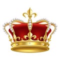 Royal realistic crown. Luxury imperial monarchy medieval accessory for king, heraldic sign. Monarch majestic jewel