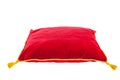 Royal red velvet pillow Royalty Free Stock Photo
