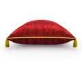 Royal red velvet pillow on white background 3 Royalty Free Stock Photo