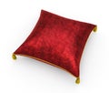 Royal red velvet pillow on white background 4 Royalty Free Stock Photo