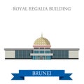 Royal Regalia Building Brunei landmarks vector flat attraction Royalty Free Stock Photo