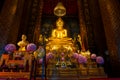 The Royal relics and ashes of the His Majesty late King Bhumibol loaded in a golden Budhha statue