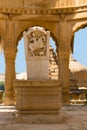 Maharaja image in Bada Bagh ruins, India