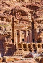 Royal Rock Tomb Tourists Petra Jordan Royalty Free Stock Photo