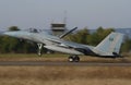 Royal Saudi Airforce F-15C landing after the