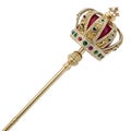 Royal scepter isolated on white background Royalty Free Stock Photo