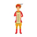 Royal scribe medieval character holding a scroll, colorful Illustration