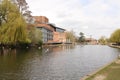 The Royal Shakespeare Theatre and the River Avon, Stratford Upon Avon, Warwickshire UK.