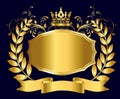 Royal shield of gold Royalty Free Stock Photo